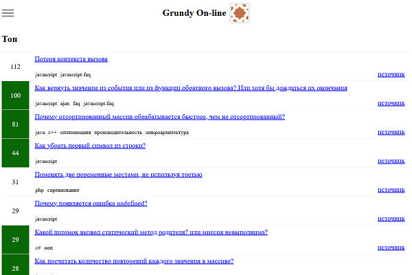 Grundy на Stackoverflow
